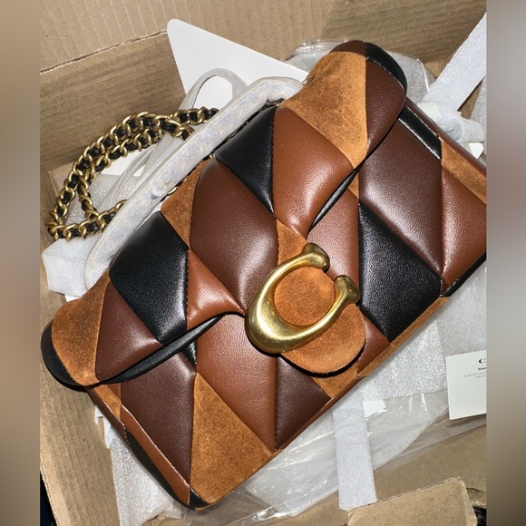 Coach Handbags - Coach Tabby 20 Patchwork Leather & Suede Shoulder Bag in Brown and Black